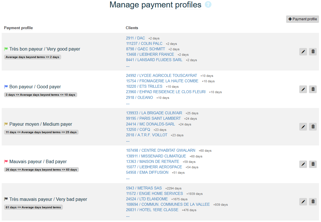 Manage paymt profile