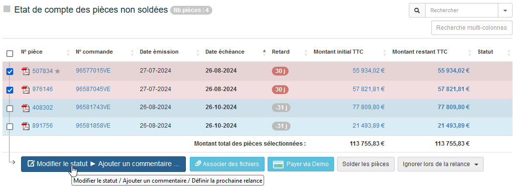 qualification des pièces