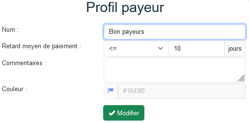 Créer un profils payeurs