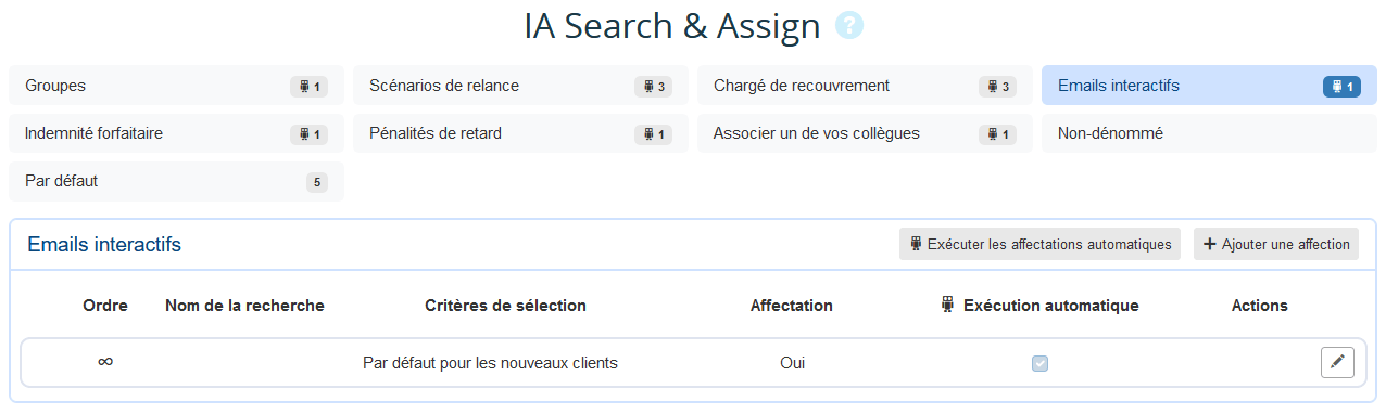 Preferences relance interactive